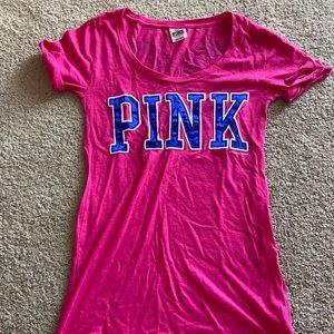 PINK Tshirt. “PINK” writing across front of T-Shirt.